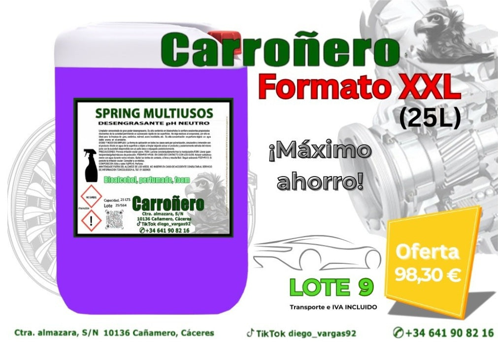 LOTE 9: Carroñero Spring (PH Neutro) 1 UD 25 L FORMATO XXL (talleres-profesional)