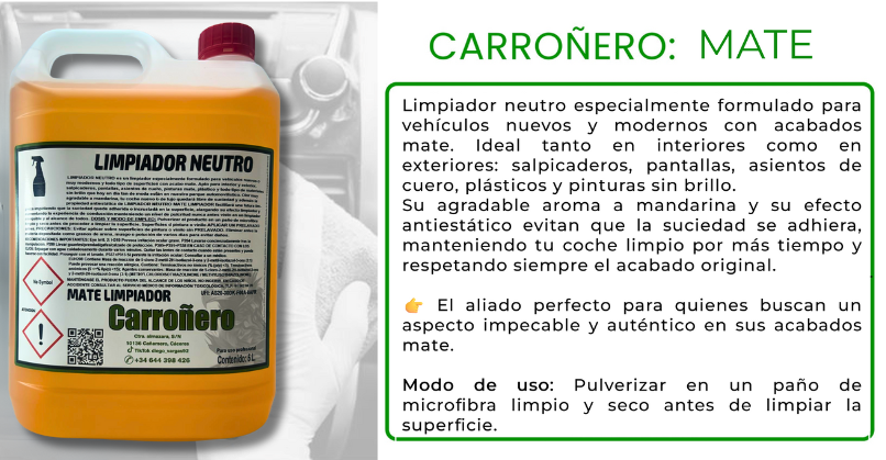 LOTE 15: Limpiador Neutro MATE- Para turismos-Formato 5L- (Talleres-profesional)