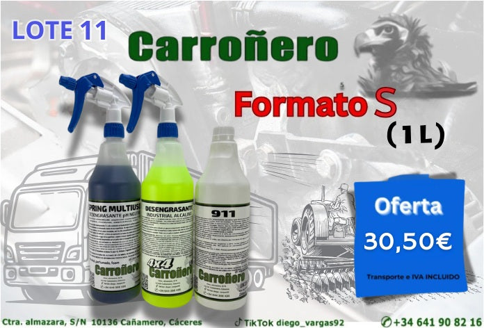 LOTE 11: Desengrasante Carroñero 4X4, 911 y PH Neutro Spring Multiusos- 1 L-FORMATO L (Profesional-Industrial-Particular) + REGALO